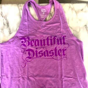 Beautiful Disaster Golden Goddess Twistback Tank-Brand New Size M